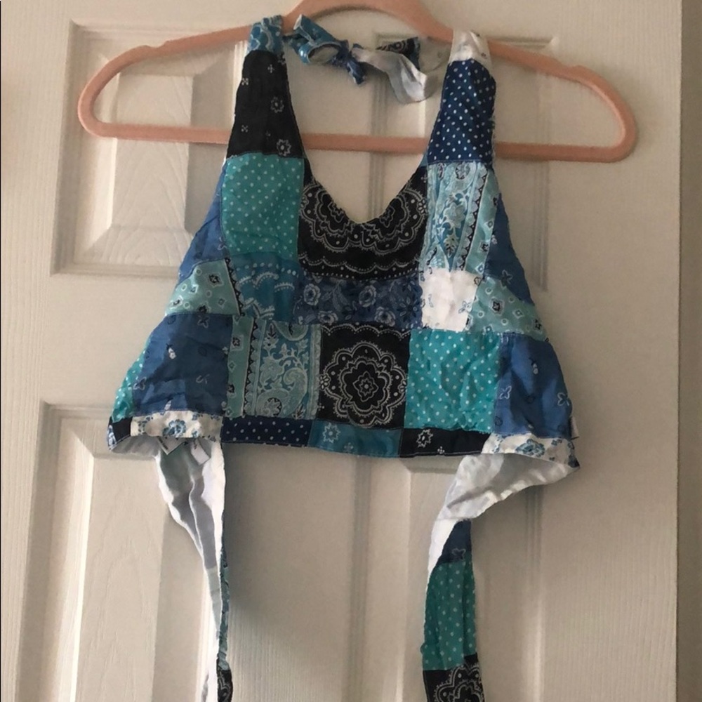 Late 90s/early 2000s themed halter crop top
